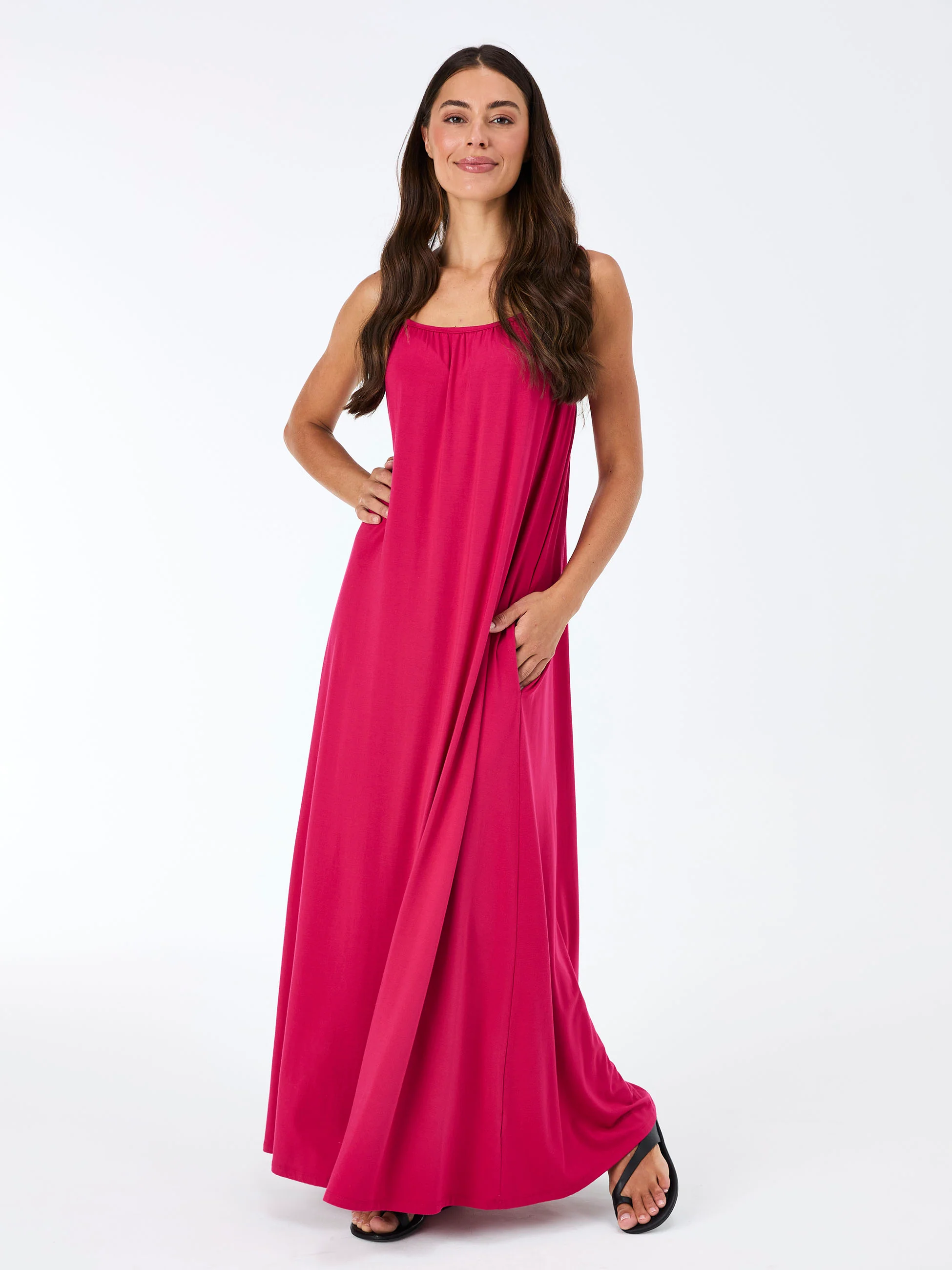 Venice Maxi Dress - Cerise - Image 9
